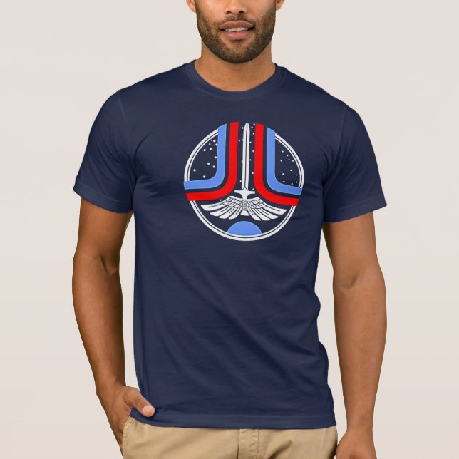 Camiseta pasada del emblema de Starfighter (Anverso)