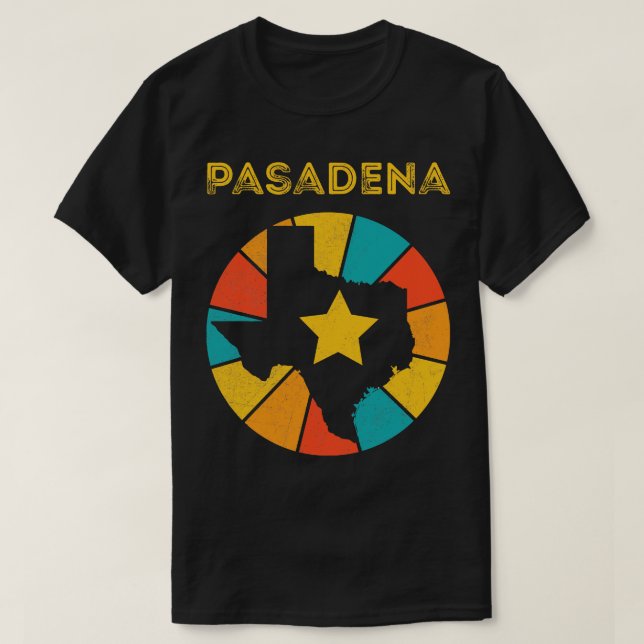 Camiseta Pasadena Texas Vintage Distresres Souvenir (Diseño del anverso)