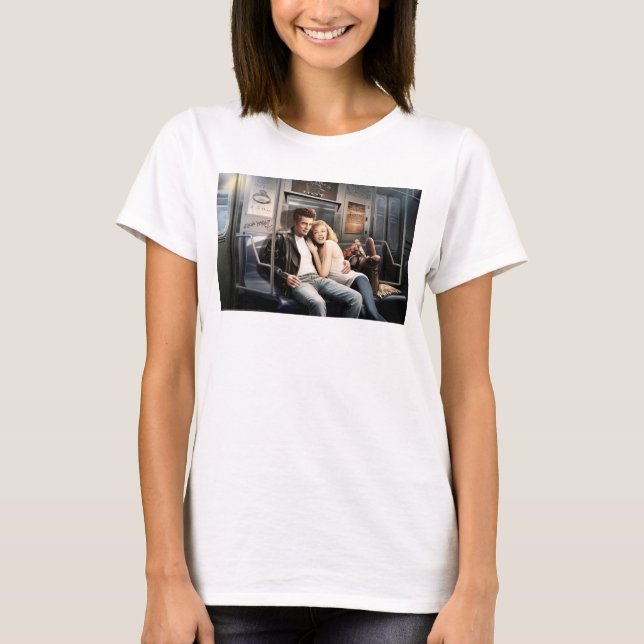 Camiseta Pasajeros en metro (Anverso)