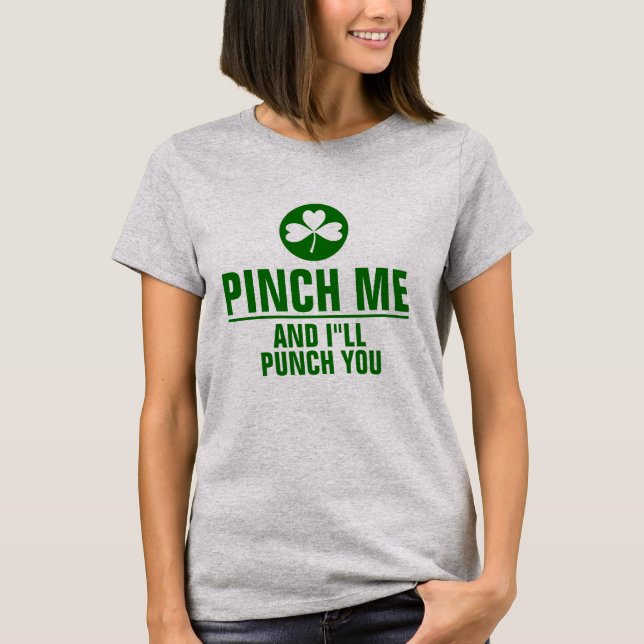 Camiseta Pásame y te golpearé Gracioso St. Patrick Text (Anverso)