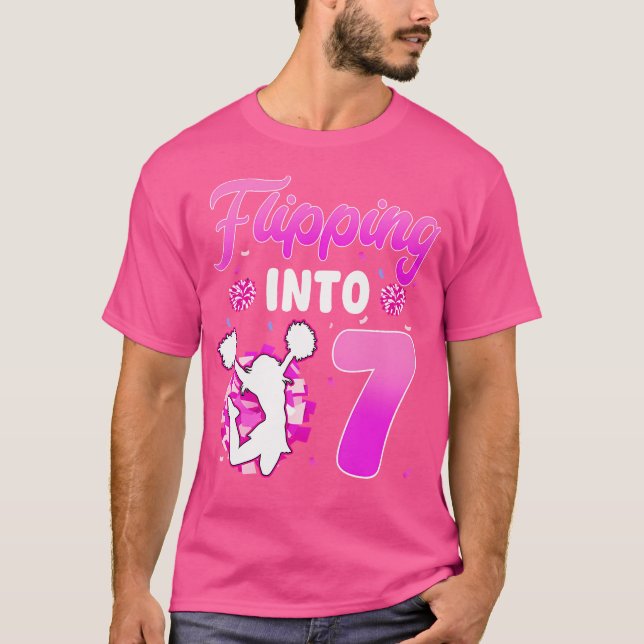 Camiseta Pasando a 7 Animadora 7 Cumpleaños Chica Chee (Anverso)