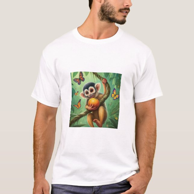 Camiseta Pasando a la diversión: Mono juguetón en la jungla (Anverso)