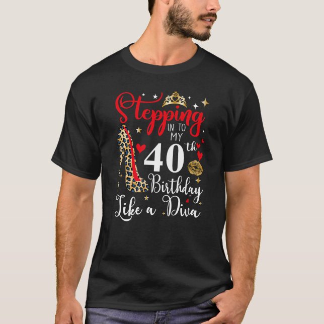 Camiseta Pasando a mi cumpleaños 40 como un leopardo de la  (Anverso)