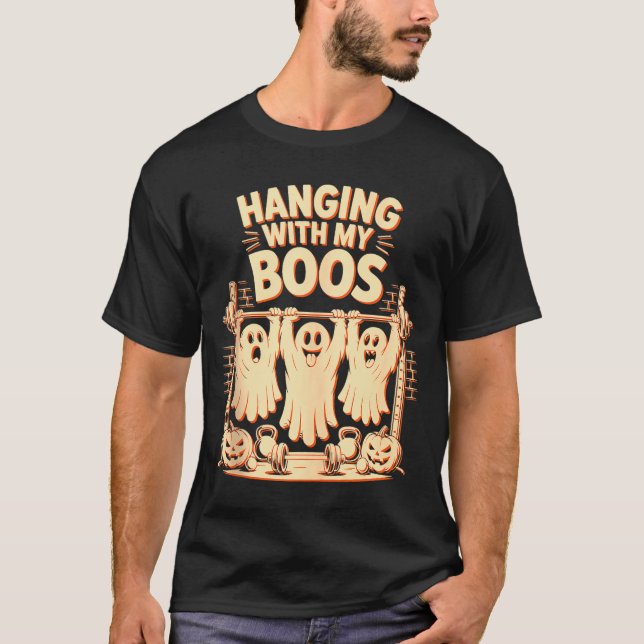 Camiseta Pasando el rato con mis fantasmas divertido entren (Anverso)