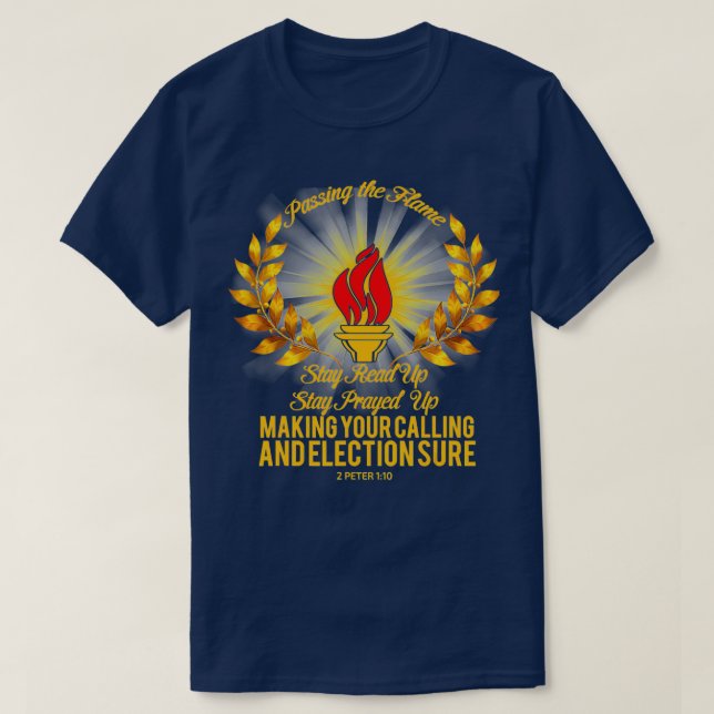 Camiseta Pasando la llama, quédate leyendo y rezando (Diseño del anverso)
