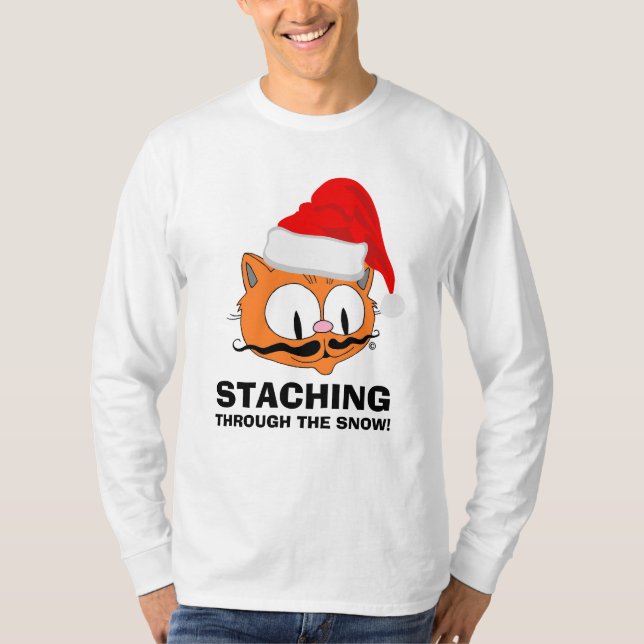 Camiseta PASANDO POR EL GATO DEL Humor DE NIEVE Mustache (Anverso)