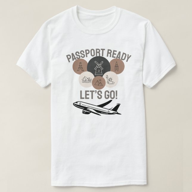 Camiseta ¡Pasaporte Listo, Vamos! (Diseño del anverso)