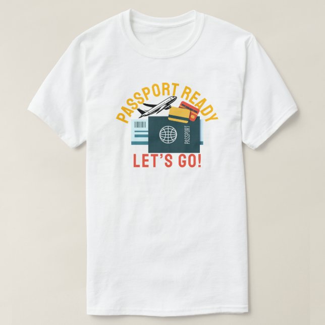 Camiseta ¡Pasaporte Listo, Vamos! (Diseño del anverso)