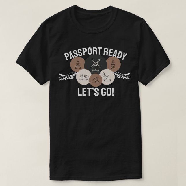 Camiseta ¡Pasaporte Listo, Vamos! (Diseño del anverso)
