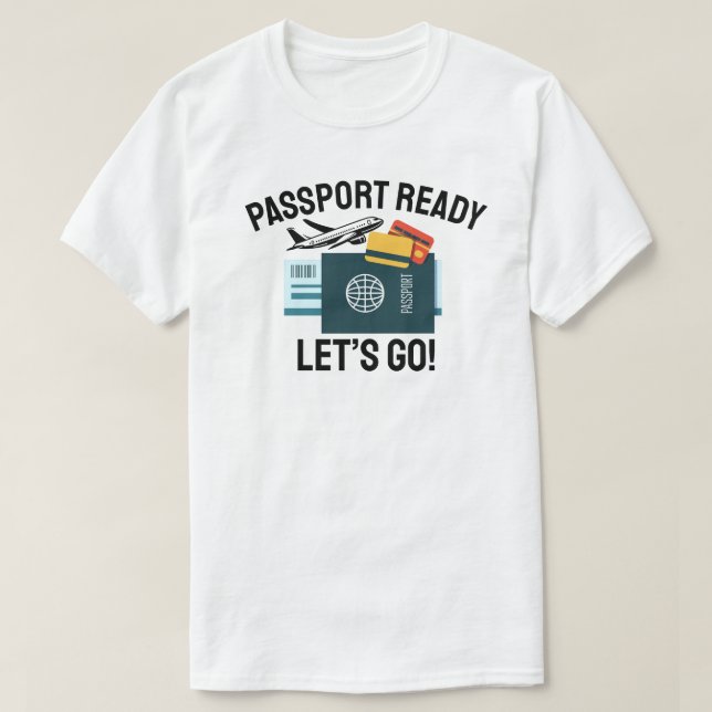 Camiseta ¡Pasaporte Listo, Vamos! (Diseño del anverso)
