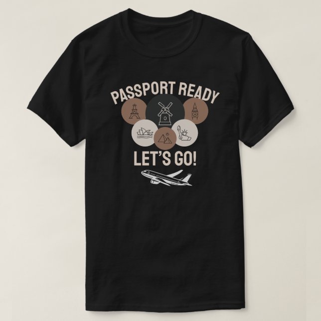 Camiseta ¡Pasaporte Listo, Vamos! (Diseño del anverso)