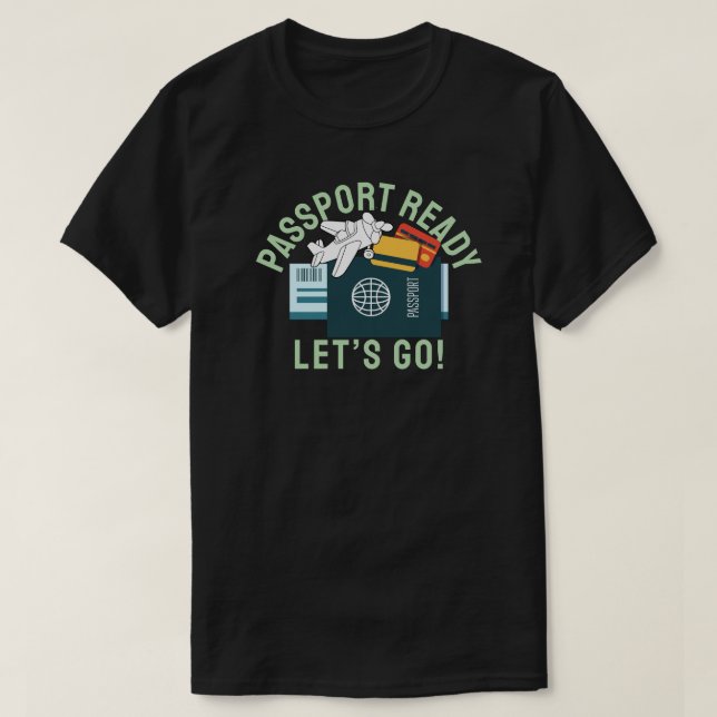 Camiseta ¡Pasaporte Listo, Vamos! (Diseño del anverso)