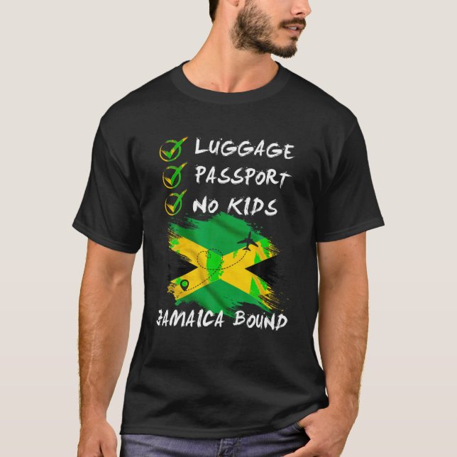Camiseta Pasaporte para equipaje sin niños Jamaica vacacion (Anverso)