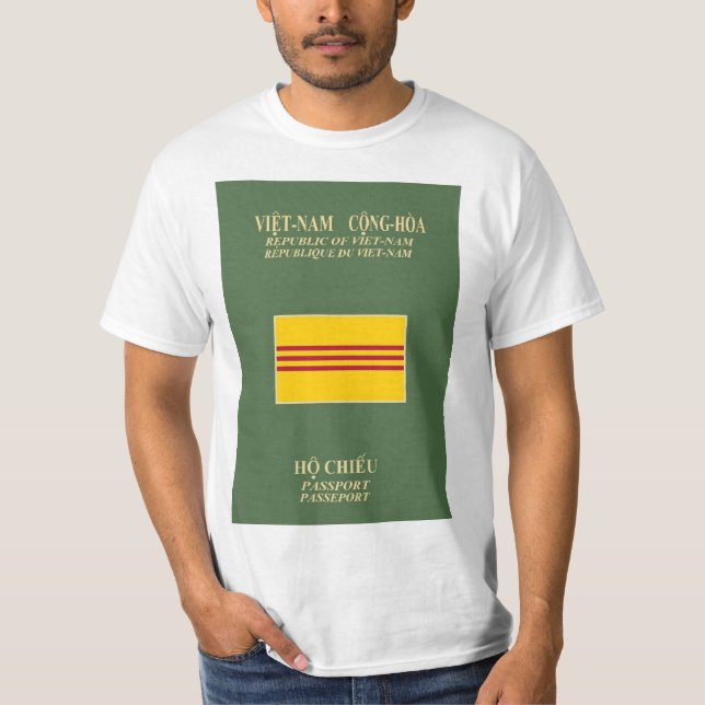 Camiseta Pasaporte vietnamita - bandera de Vietnam del sur (Anverso)