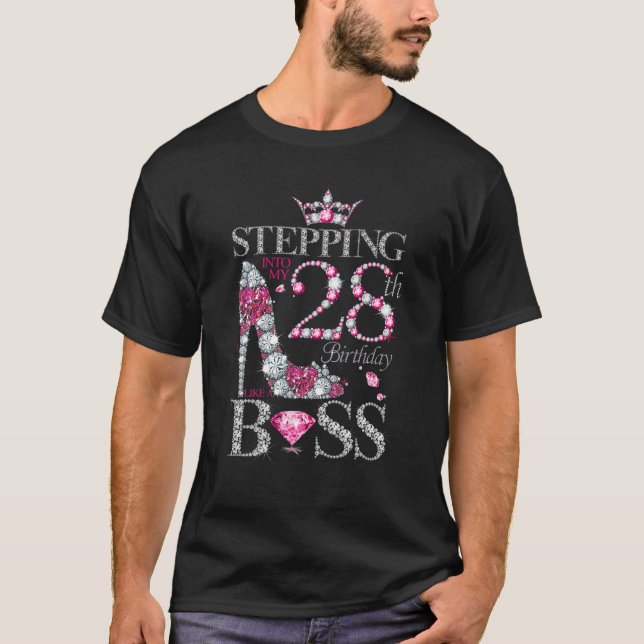 Camiseta Pasar A Mi 28º Cumpleaños Como Un Jefe Para 28 Año (Anverso)