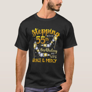 Camiseta Pasar A Mi 55º Cumpleaños Con Dios Como Gracia Yo