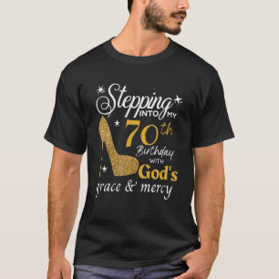 Camiseta Pasar a mi 70º cumpleaños con la gracia de Dios 