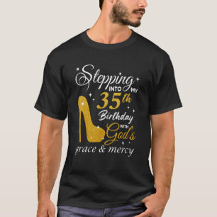 Camiseta Pasar a mi cumpleaños 35 con la gracia de Dios y