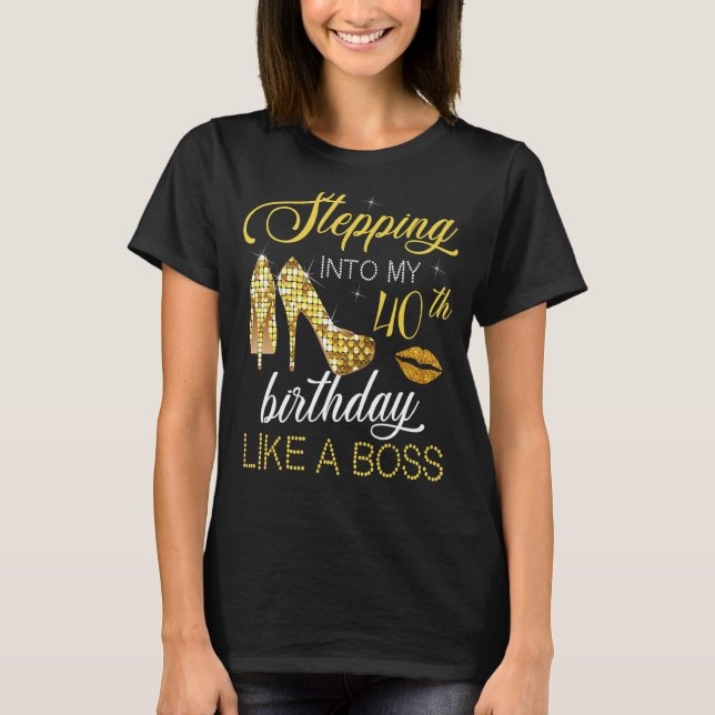 Camiseta Pasar a mi cumpleaños 40 como un jefe feliz (Anverso)