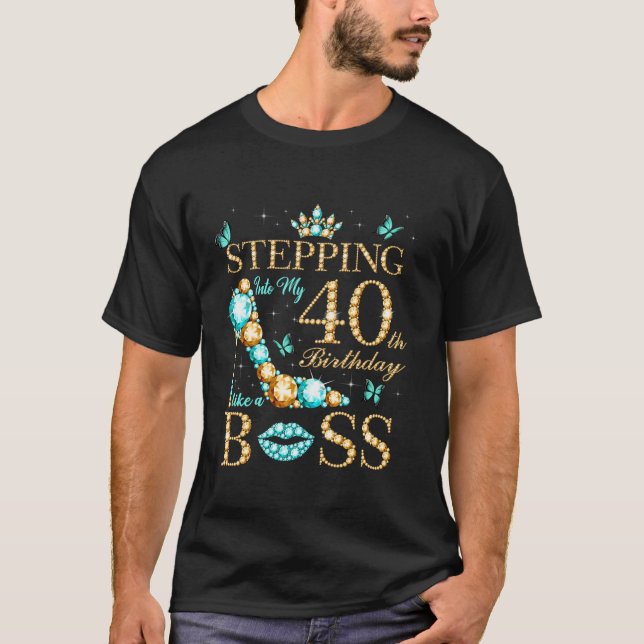 Camiseta Pasar a mi cumpleaños 40 como un jefe hoy papá (Anverso)