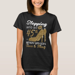 Camiseta Pasar a mi cumpleaños 45 con la gracia de Dios y