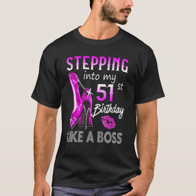 Camiseta Pasar a mi cumpleaños 51 como un jefe feliz (Anverso)