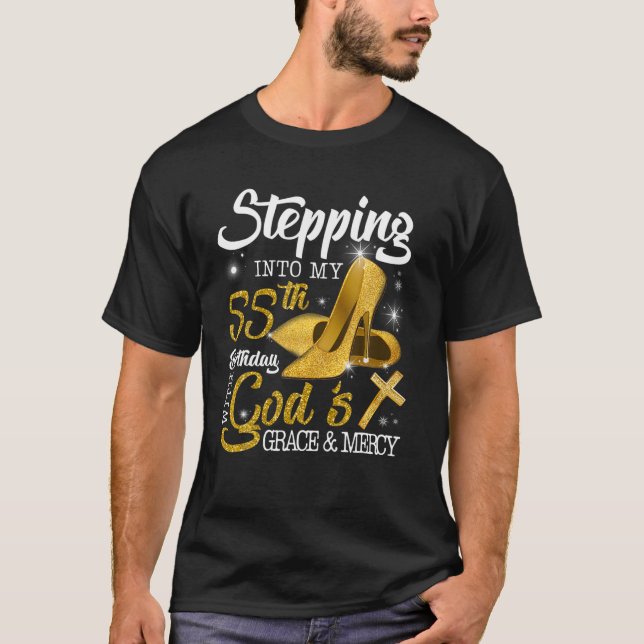 Camiseta Pasar A Mi Cumpleaños 55 Con Gracia De Los Dioses  (Anverso)