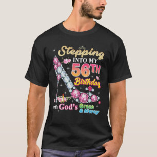 Camiseta Pasar a mi cumpleaños 56 con la gracia de Dios y