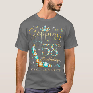 Camiseta Pasar a mi cumpleaños 58 con la gracia de Dios y