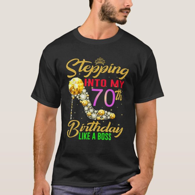 Camiseta Pasar A Mi Cumpleaños 70 Como Un Boss Diamond (Anverso)
