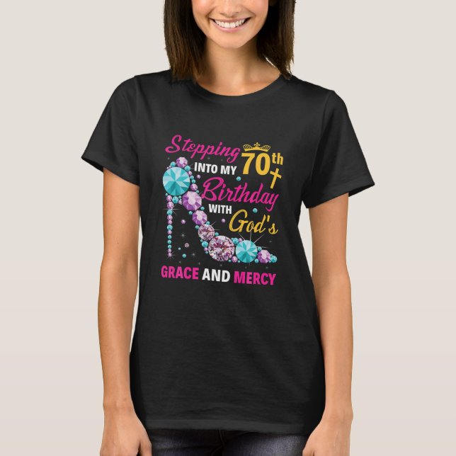 Camiseta Pasar A Mi Cumpleaños 70 Con Gracia De Los Dioses  (Anverso)