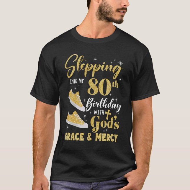 Camiseta Pasar A Mi Cumpleaños 80 Con Gracia De Los Dioses  (Anverso)