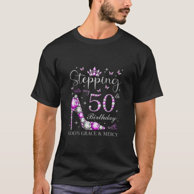 Camiseta Pasar a mi cumpleaños número 50 con la gracia de D (Anverso)