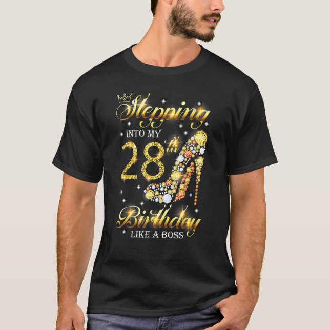 Camiseta Pasar a mi vigésimo octavo cumpleaños como un jefe (Anverso)