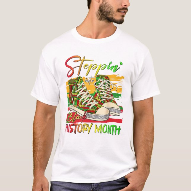 Camiseta Pasar al negro mes de la historia negro negro (Anverso)