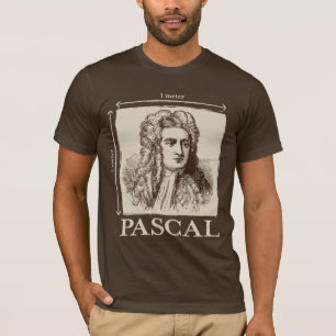 Camiseta Pascal = 1 neutonio por chiste de la matemáticas
