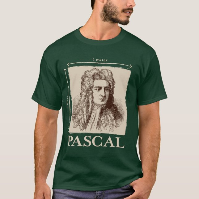 Camiseta Pascal = 1 neutonio por chiste de la matemáticas (Anverso)