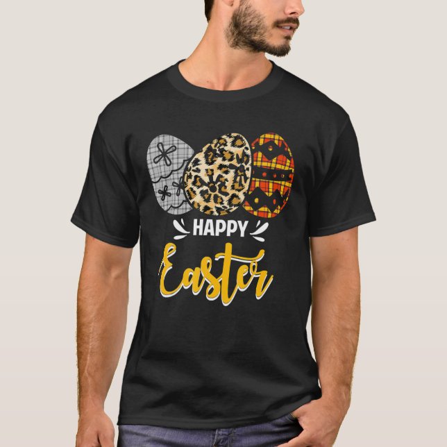 Camiseta Pascha feriado cristiano leopardo de los huevos de (Anverso)