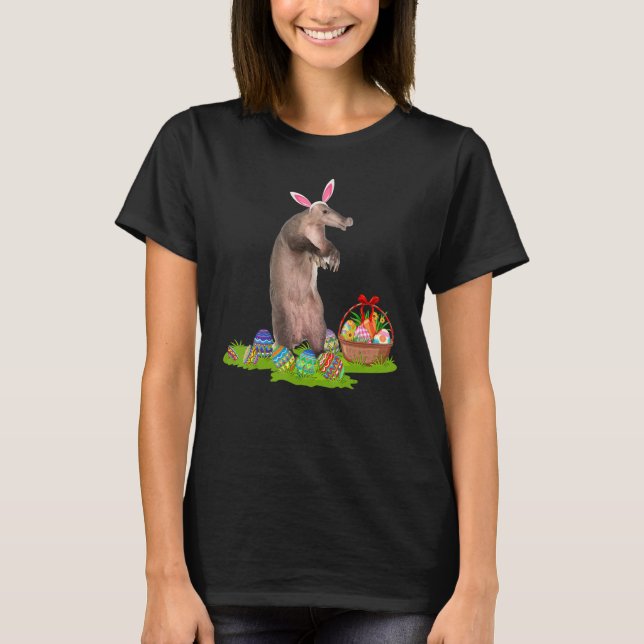 Camiseta Pascua Aardvark de caza de huevos de Pascua (Anverso)