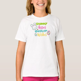 Camiseta Pascua, besos de conejo, deseos de Pascua, huevos