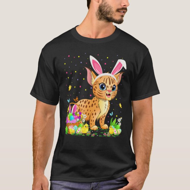 Camiseta Pascua Bobcat Bunny Egg Caza Bobcat Pascua (Anverso)
