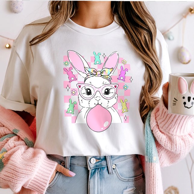 Camiseta Pascua Bubblegum Bunny de moda; Pastel lindo (Subido por el creador)