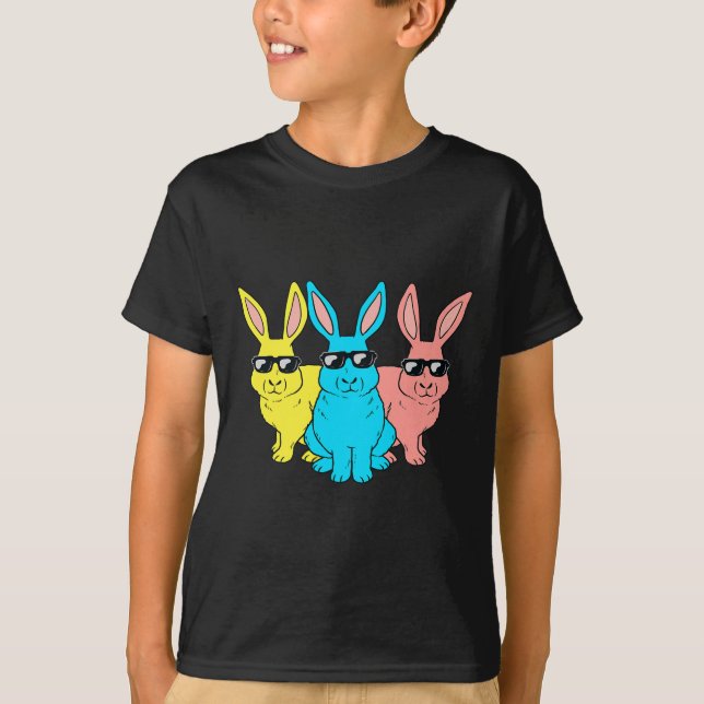 Camiseta Pascua Bunny Hip Hop Trio Bunnies Chicas divertido (Anverso)