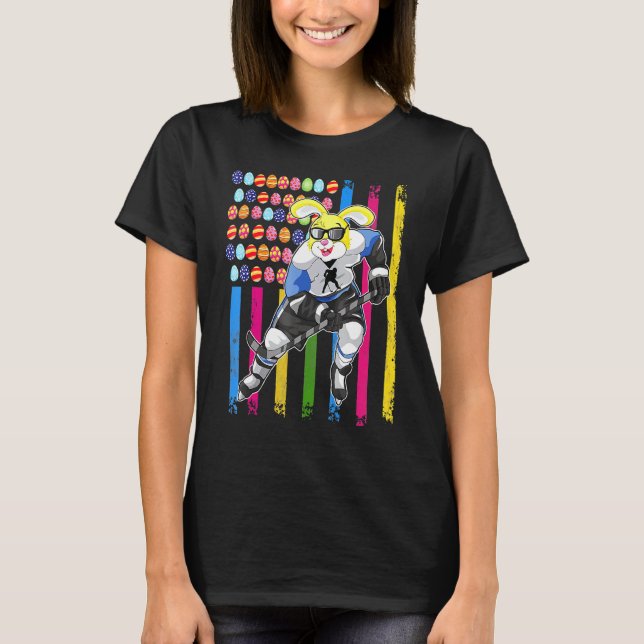 Camiseta Pascua Bunny Hockey Hockey sobre hielo Niños Chica (Anverso)