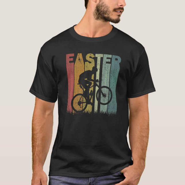 Camiseta Pascua Ciclismo Retro Gráfica Gracioso Costo de Pa (Anverso)