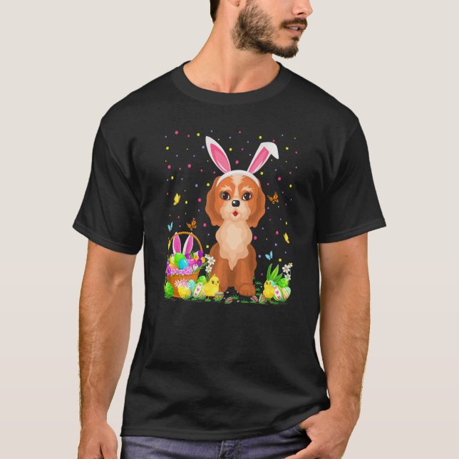 Camiseta Pascua Cockapoo Perro conejo huevo caza Cockapoo E (Anverso)