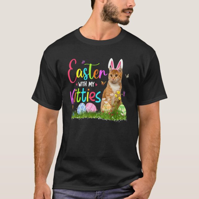 Camiseta Pascua con mis gatitos lindo conejito Kitties Pasc (Anverso)