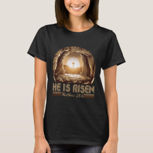 Camiseta Pascua Cristiana Él ha resucitado Jesús Tumba vací