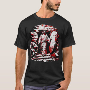 Camiseta Pascua cristiana Jesús ascendió desde la tumba de