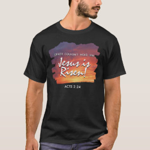 Camiseta Pascua cristiana JESÚS HA RESUCITADO Atardecer 